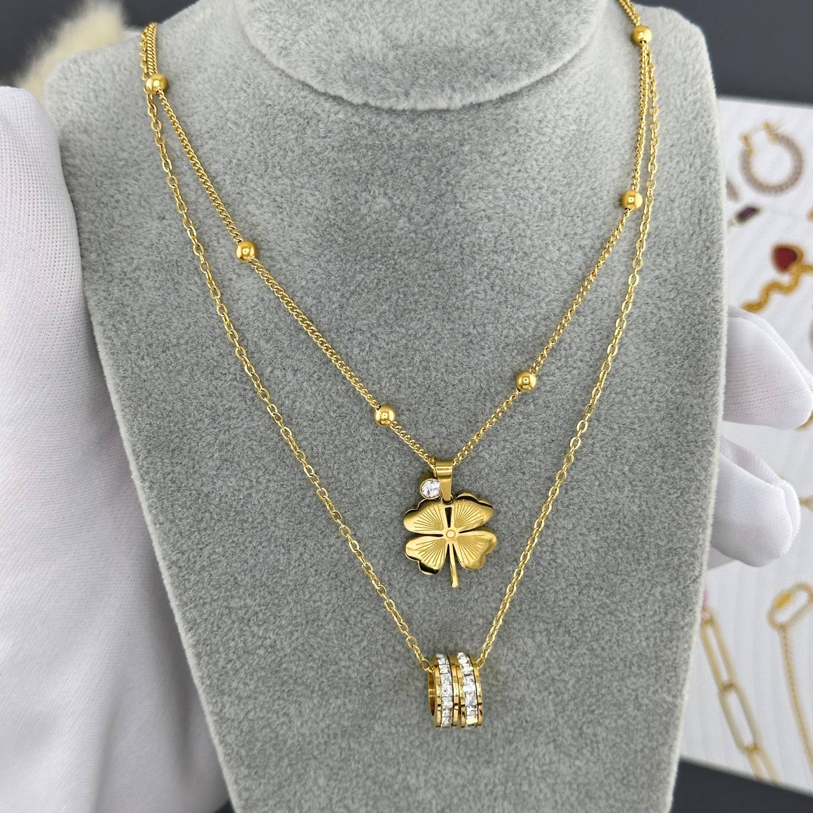 Necklace, 18K Gold Plated Steel