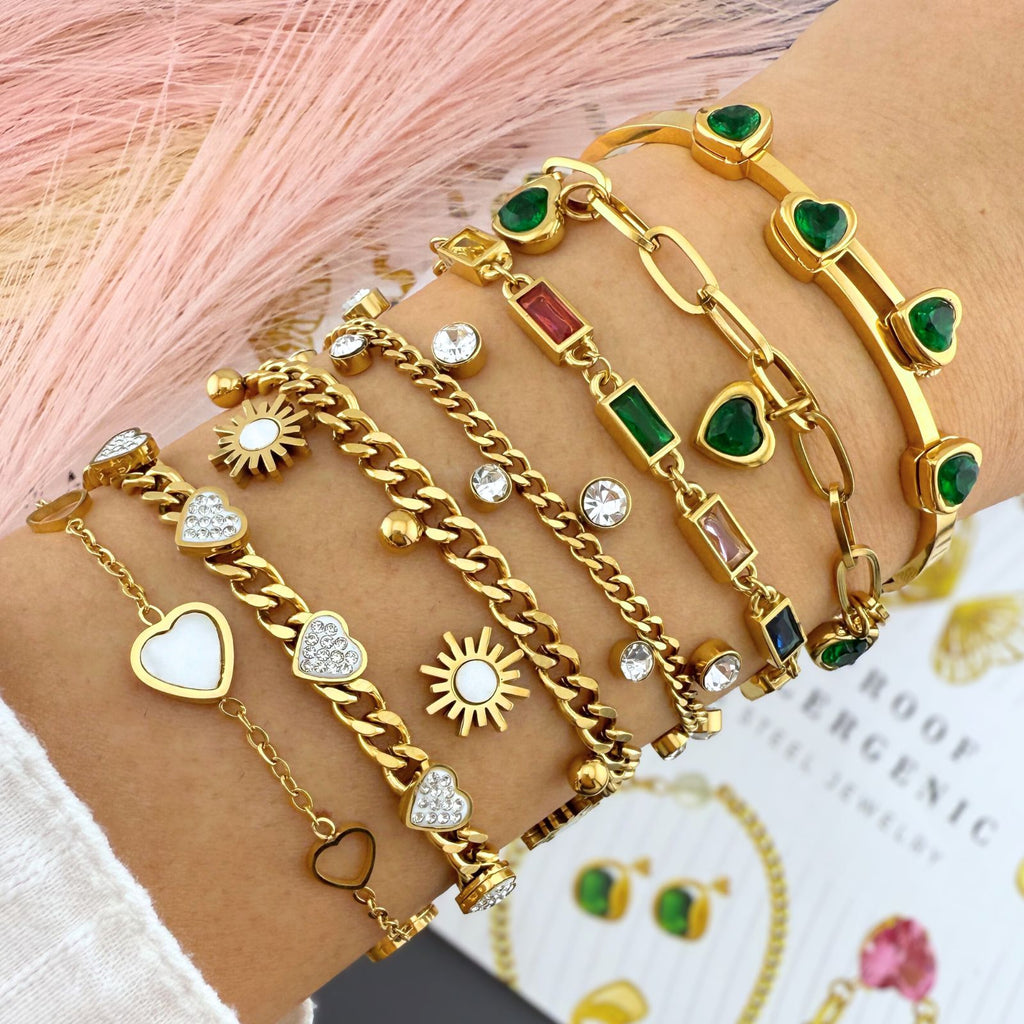 Bracelet, 18K Gold Plated Steel