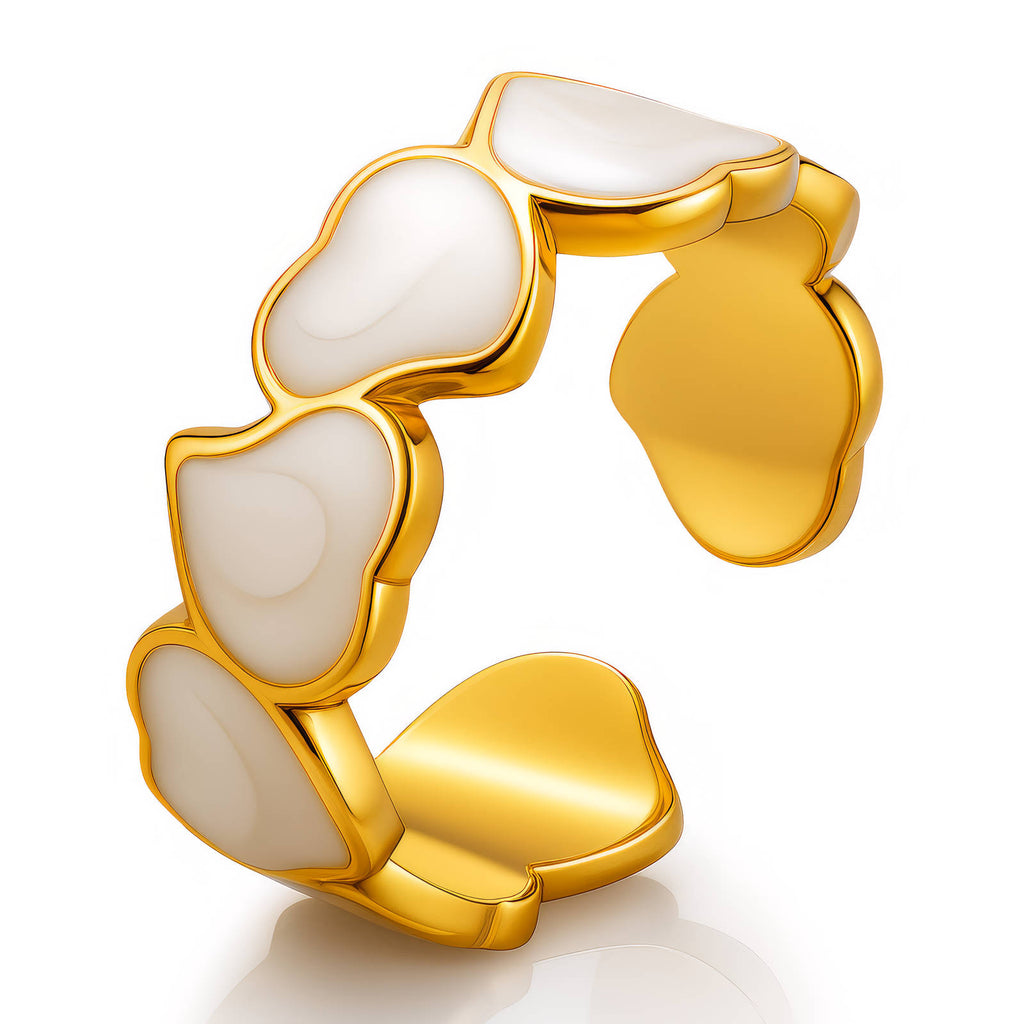 Heart Ring, 18K Gold Plated Steel