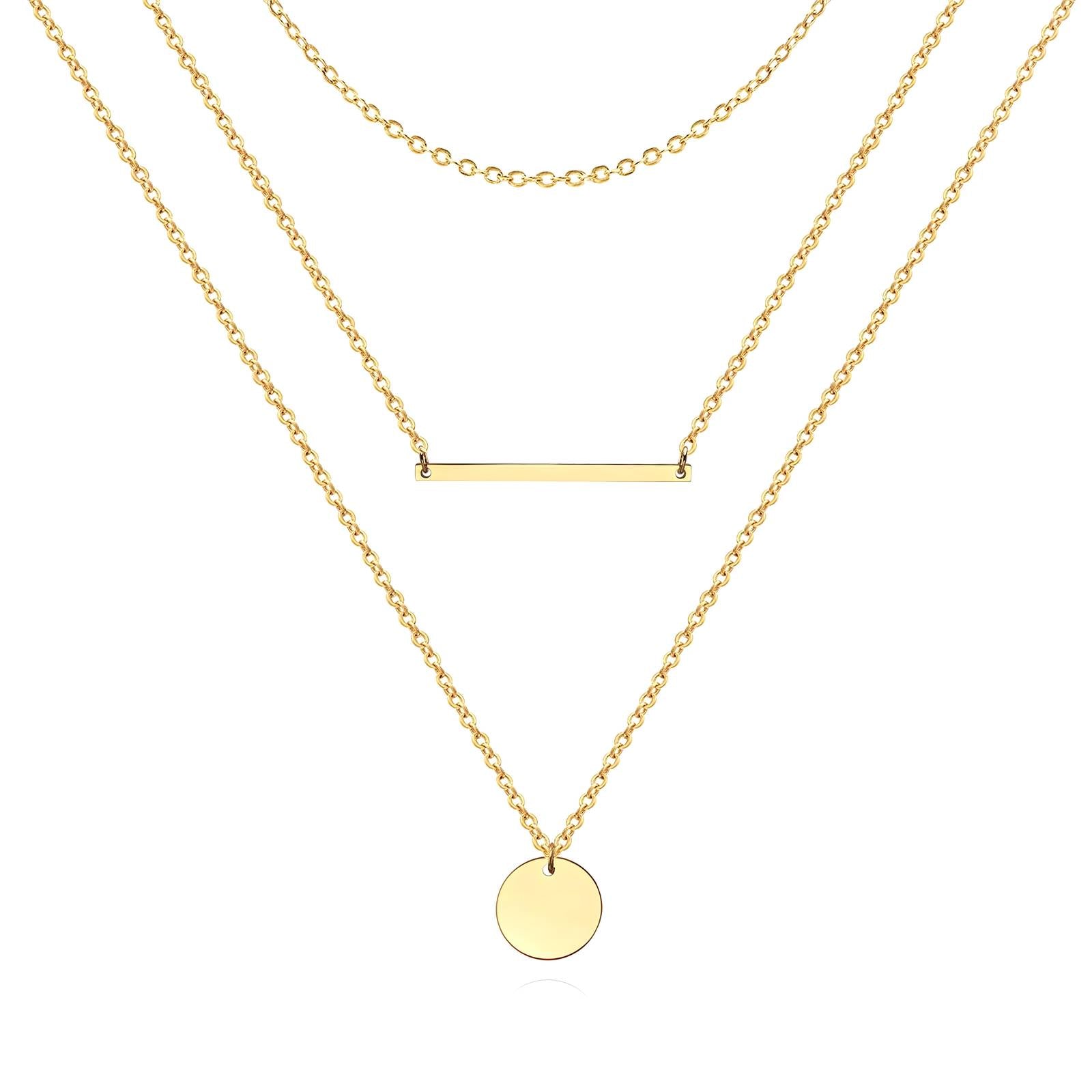 Necklace, 18K Gold Plated Steel