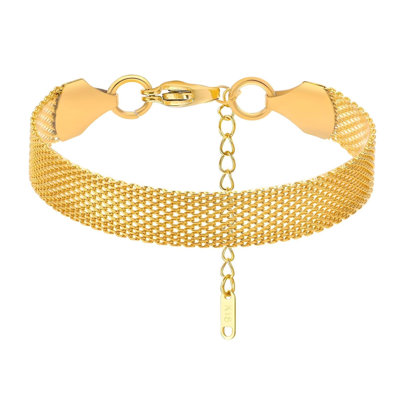 Bracelet, 18K Gold Plated Steel