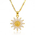 Flower Necklace, 18K Gold Plated Steel