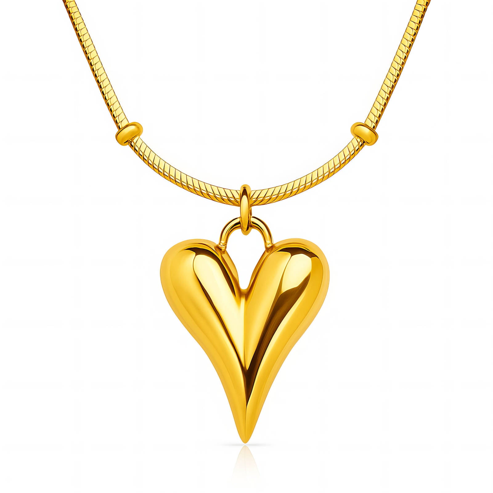 Hearts Necklace, 18K Gold Plated Steel