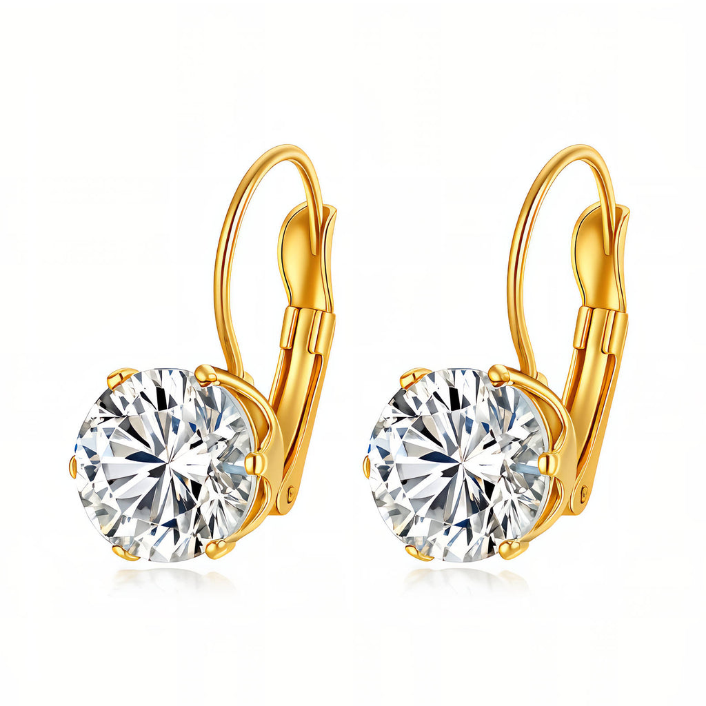 Earrings, 18K Gold Plated Steel