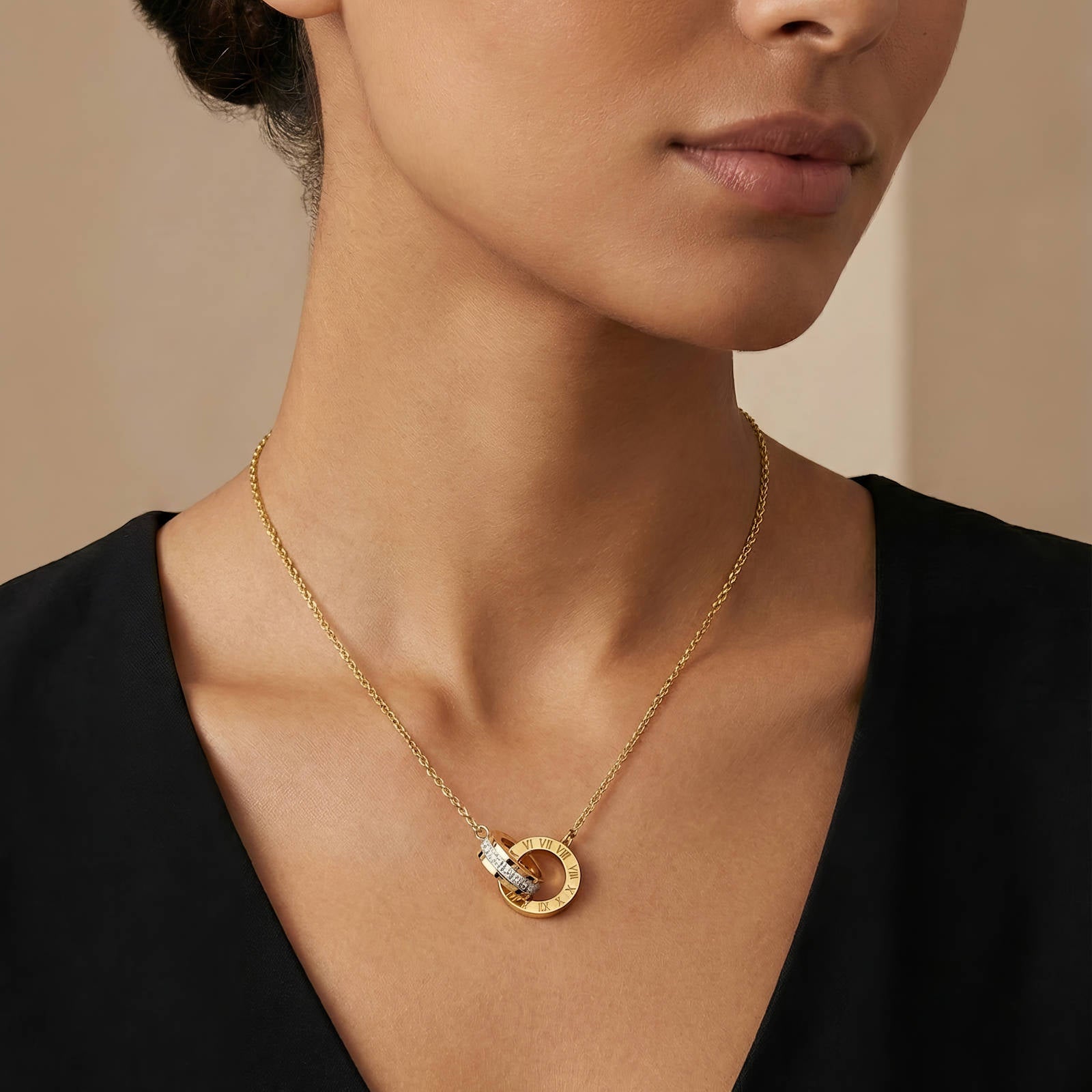 Necklace, 18K Gold Plated Steel
