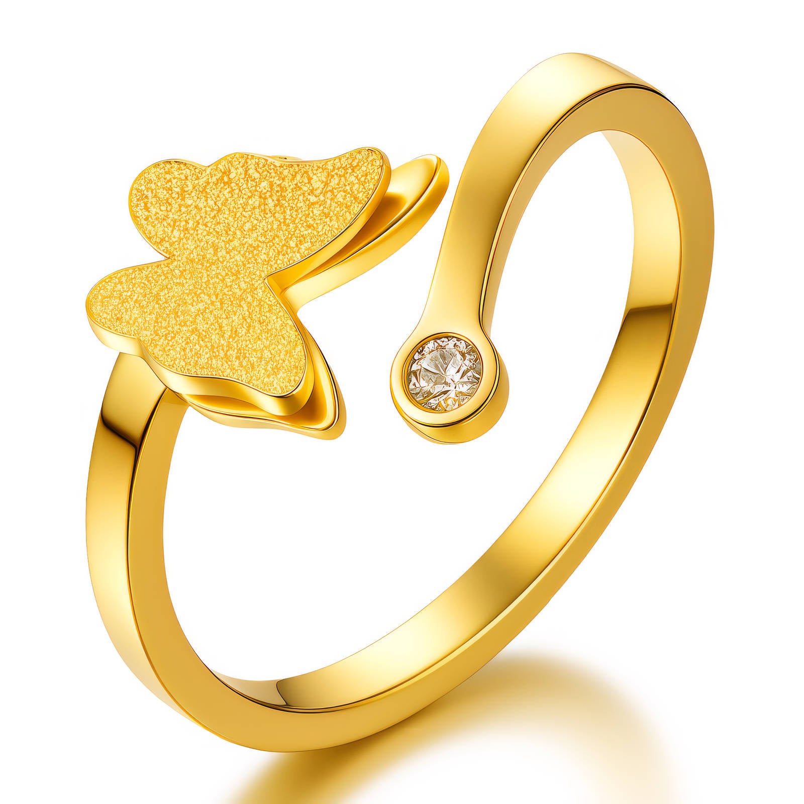 Butterfly Ring, 18K Gold Plated Steel