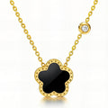 Flower Necklace, 18K Gold Plated Steel